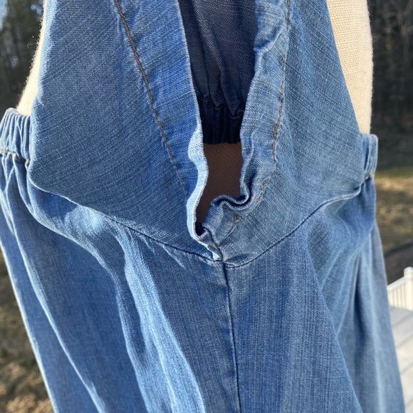 NWOT Cloth & Stone Chambray Off the Shoulder Shift Dress, Small, Blue - Picture 9 of 14